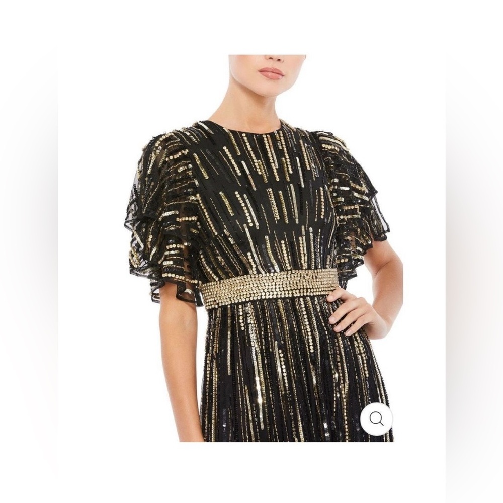 Mac Duggal Black and Gold embellished Gown